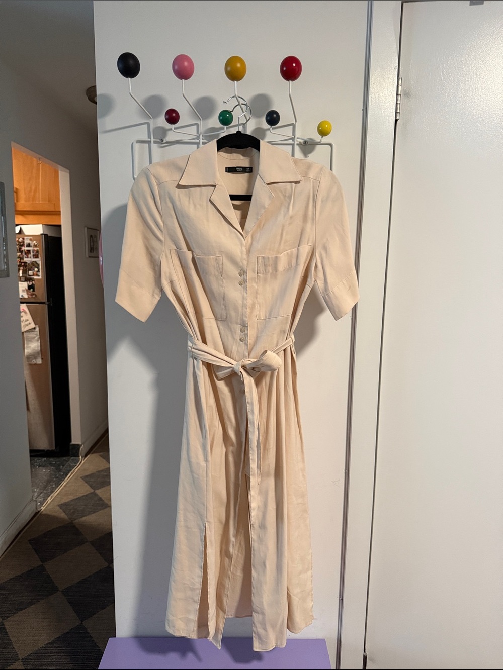 Mango Linen Midi Shirt Dress